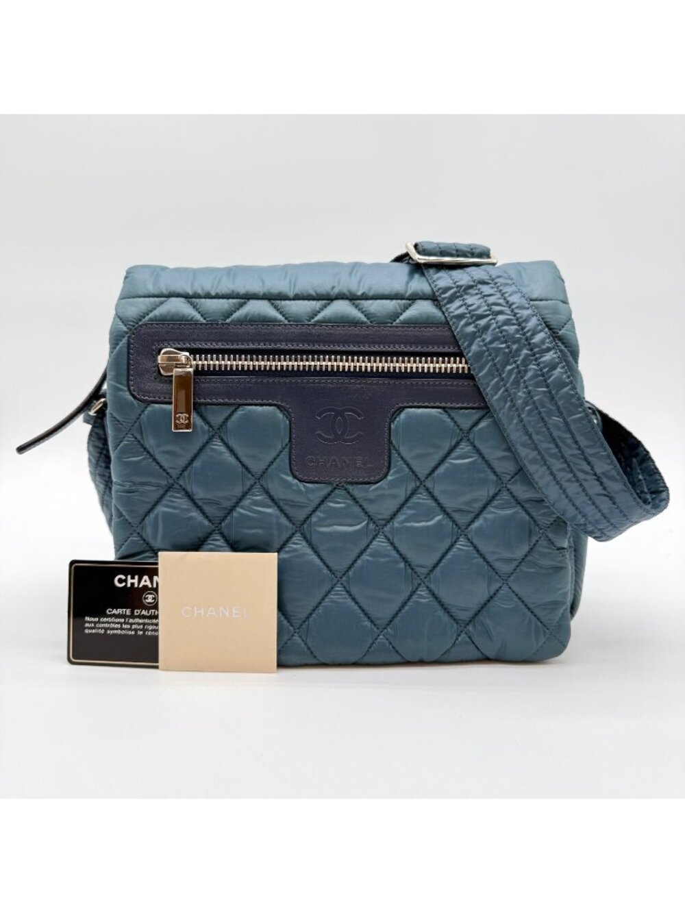 Chanel Shoulder Bag Coco Cocoon Quilted Blue